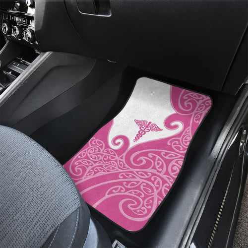 New Zealand Nurse Car Mats Maori Koru Pink Version
