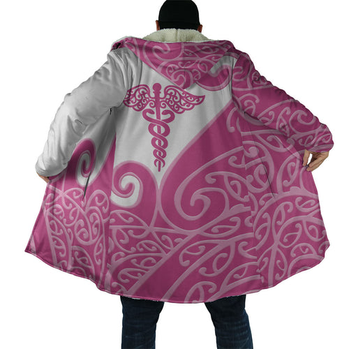 Personalised New Zealand Nurse Cloak Maori Koru Pink Version
