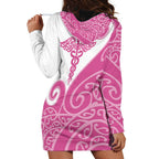 Personalised New Zealand Nurse Hoodie Dress Maori Koru Pink Version
