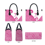 Personalised New Zealand Nurse Leather Bag Maori Koru Pink Version