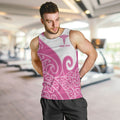 Personalised New Zealand Nurse Men Tank Top Maori Koru Pink Version