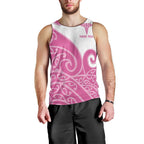 Personalised New Zealand Nurse Men Tank Top Maori Koru Pink Version