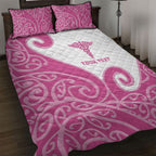 Personalised New Zealand Nurse Quilt Bed Set Maori Koru Pink Version