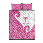 Personalised New Zealand Nurse Quilt Bed Set Maori Koru Pink Version
