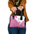 Personalised New Zealand Nurse Shoulder Handbag Maori Koru Pink Version