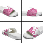 Personalised New Zealand Nurse Slide Sandals Maori Koru Pink Version