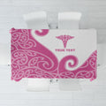 Personalised New Zealand Nurse Tablecloth Maori Koru Pink Version