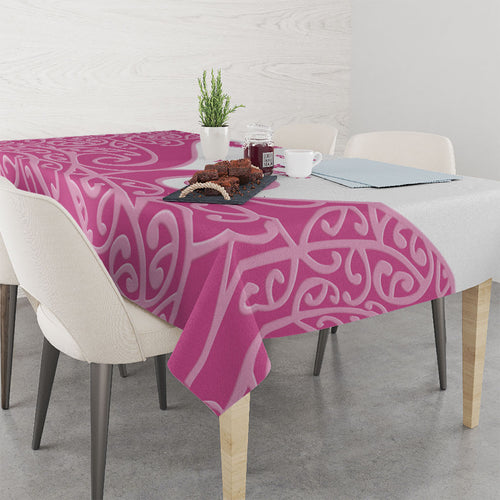 Personalised New Zealand Nurse Tablecloth Maori Koru Pink Version