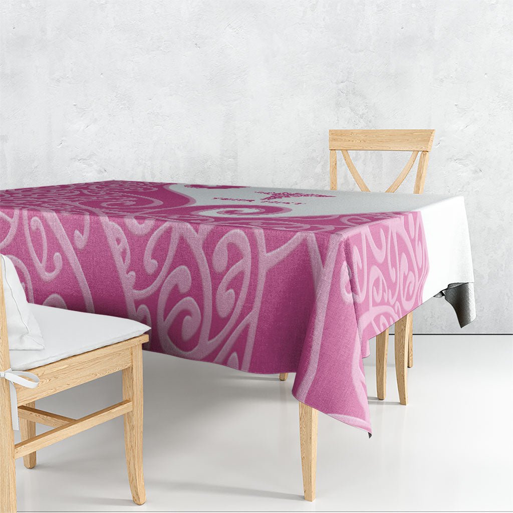Personalised New Zealand Nurse Tablecloth Maori Koru Pink Version