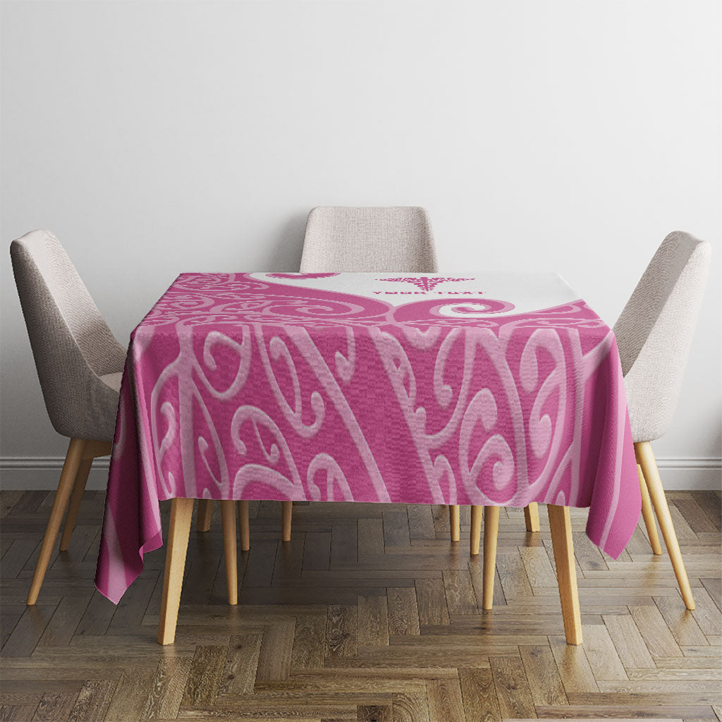 Personalised New Zealand Nurse Tablecloth Maori Koru Pink Version