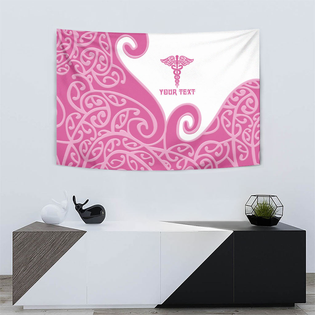 Personalised New Zealand Nurse Tapestry Maori Koru Pink Version