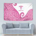 Personalised New Zealand Nurse Tapestry Maori Koru Pink Version