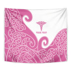 Personalised New Zealand Nurse Tapestry Maori Koru Pink Version