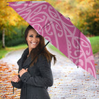 Personalised New Zealand Nurse Umbrella Maori Koru Pink Version