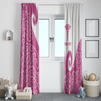 Personalised New Zealand Nurse Window Curtain Maori Koru Pink Version