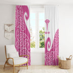 Personalised New Zealand Nurse Window Curtain Maori Koru Pink Version