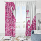 Personalised New Zealand Nurse Window Curtain Maori Koru Pink Version