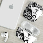 Personalised New Zealand Nurse AirPods Case Maori Koru Black Version