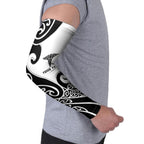 Personalised New Zealand Nurse Arm Sleeves Maori Koru Black Version
