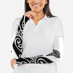 Personalised New Zealand Nurse Arm Sleeves Maori Koru Black Version
