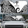 Personalised New Zealand Nurse Auto Sun Shade Maori Koru Black Version