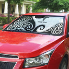 Personalised New Zealand Nurse Auto Sun Shade Maori Koru Black Version
