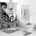 Personalised New Zealand Nurse Bathroom Set Maori Koru Black Version