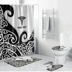 Personalised New Zealand Nurse Bathroom Set Maori Koru Black Version