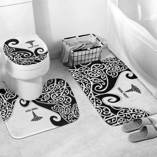 Personalised New Zealand Nurse Bathroom Set Maori Koru Black Version