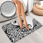 Personalised New Zealand Nurse Bathroom Set Maori Koru Black Version