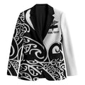 Personalised New Zealand Nurse Blazer Maori Koru Black Version