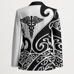 Personalised New Zealand Nurse Blazer Maori Koru Black Version