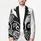 Personalised New Zealand Nurse Blazer Maori Koru Black Version