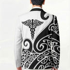 Personalised New Zealand Nurse Blazer Maori Koru Black Version