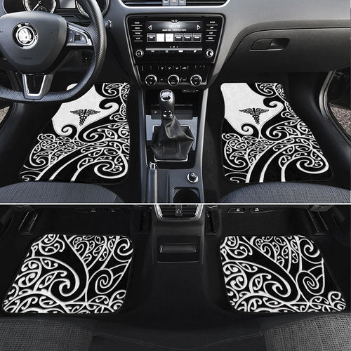 New Zealand Nurse Car Mats Maori Koru Black Version