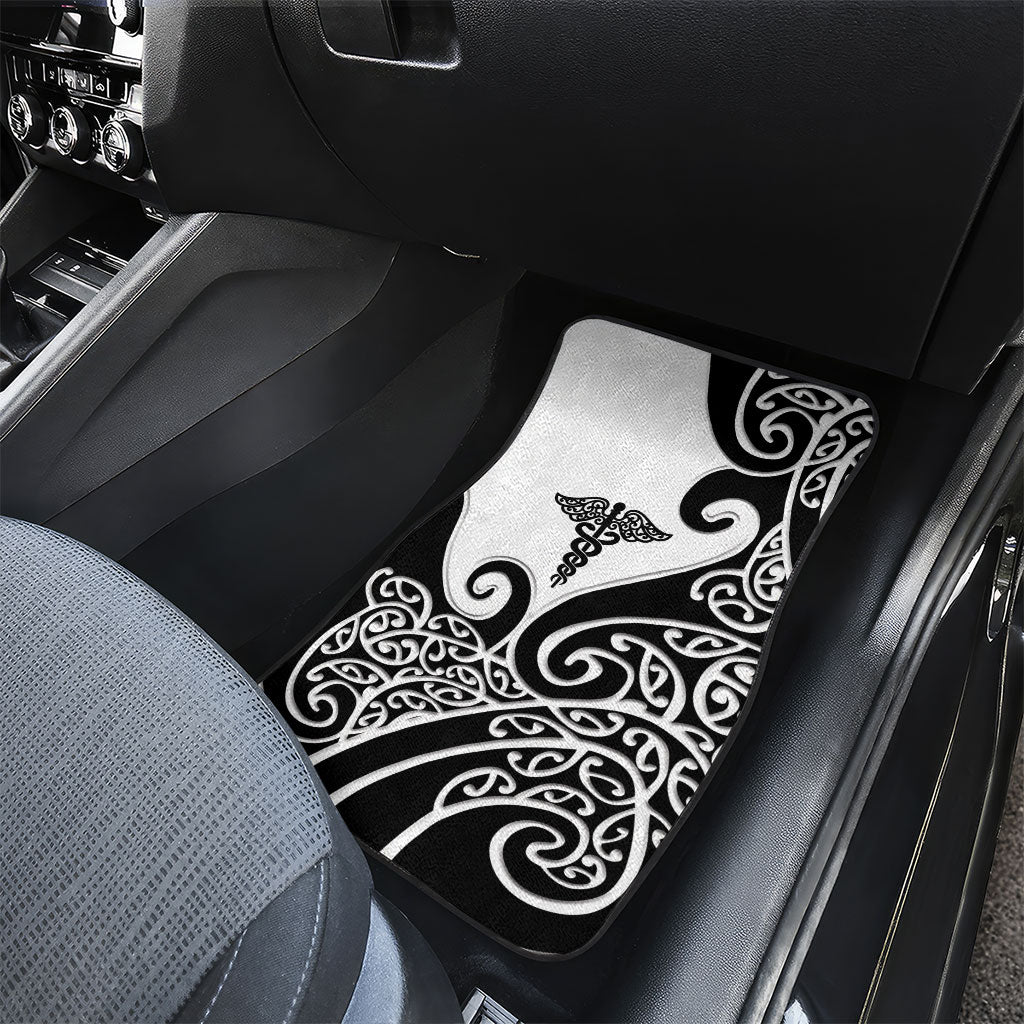 New Zealand Nurse Car Mats Maori Koru Black Version