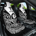 Personalised New Zealand Nurse Car Seat Cover Maori Koru Black Version