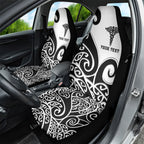 Personalised New Zealand Nurse Car Seat Cover Maori Koru Black Version