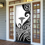 New Zealand Nurse Door Cover Maori Koru Black Version