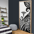 New Zealand Nurse Door Cover Maori Koru Black Version