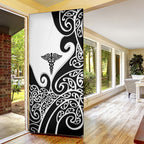 New Zealand Nurse Door Cover Maori Koru Black Version