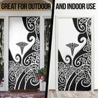 New Zealand Nurse Door Cover Maori Koru Black Version