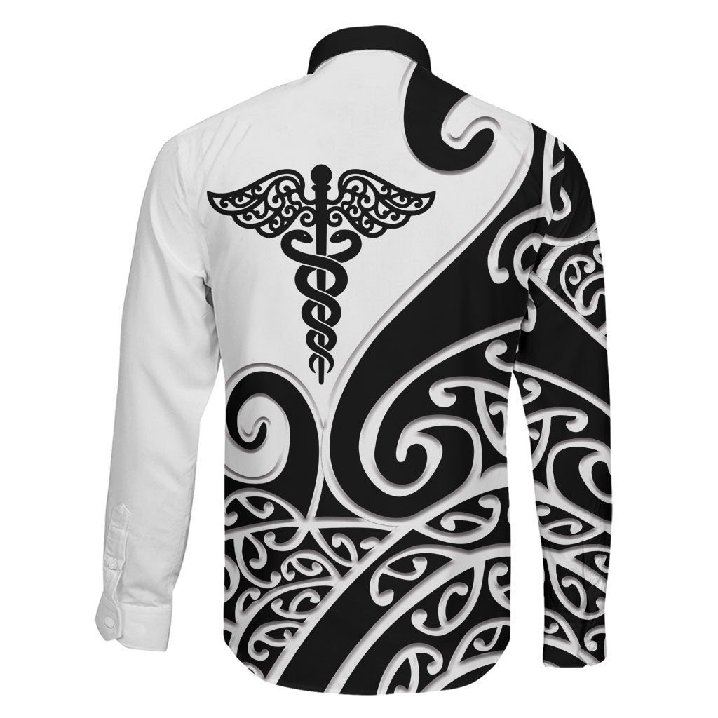 Personalised New Zealand Nurse Family Matching Summer Maxi Dress and Hawaiian Shirt Maori Koru Black Version