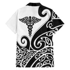 Personalised New Zealand Nurse Hawaiian Shirt Maori Koru Black Version