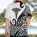 Personalised New Zealand Nurse Hawaiian Shirt Maori Koru Black Version