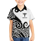 Personalised New Zealand Nurse Hawaiian Shirt Maori Koru Black Version