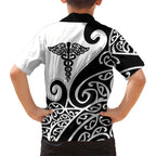 Personalised New Zealand Nurse Hawaiian Shirt Maori Koru Black Version