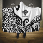 Personalised New Zealand Nurse Hooded Blanket Maori Koru Black Version