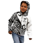 Personalised New Zealand Nurse Kid Hoodie Maori Koru Black Version