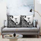 Personalised New Zealand Nurse Pillow Cover Maori Koru Black Version